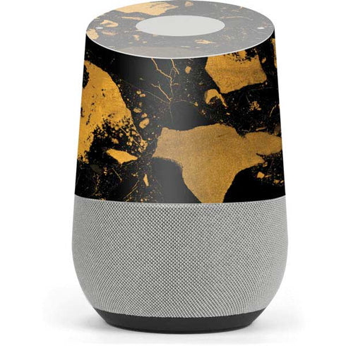 Black and Gold Scattered Marble Google Home Skin